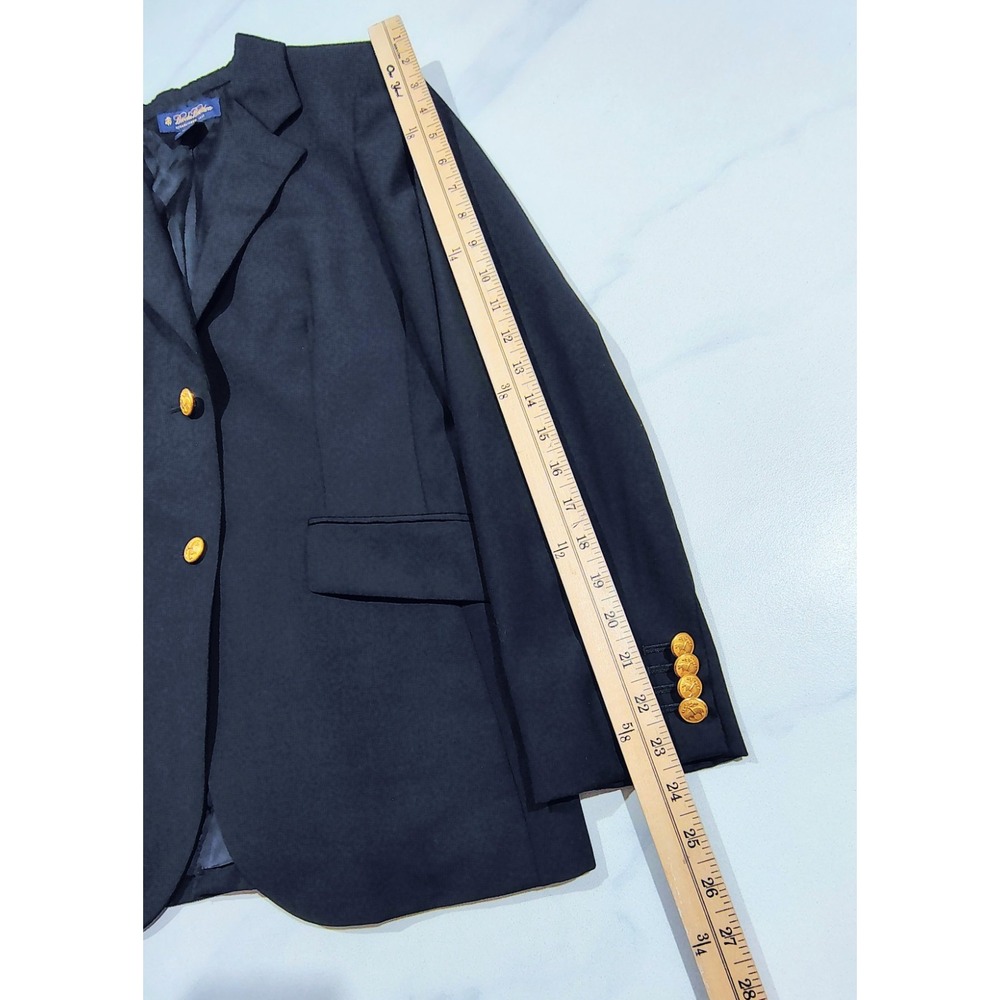 Brooks Brothers Blazer Women Navy Sz 6 Wool Loro Piana Gold Buttons Jacket - Picture 10 of 14